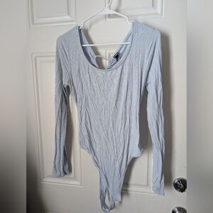 Wild Fable Sky Blue Ribbed Bodysuit